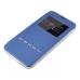 Delicate Metal Slide Touch Stand Leather Case with Window View for Samsung Galaxy S5 - Royalblue