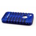 Detachable Dual-Tone Soft Silicone And Plastic Hard Case For iPhone 4/4S - Blue