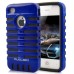 Detachable Dual-Tone Soft Silicone And Plastic Hard Case For iPhone 4/4S - Blue