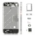 Diamond Edged Metal Middle Plate Cover + Buttons + Pentalobe Screw + Sim Card Tray for iPhone 4 - Silver