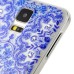 Diamond Embedded Thin Blue and White Porcelain Grain TPU Protective Case for Samsung Galaxy S5