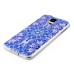 Diamond Embedded Thin Blue and White Porcelain Grain TPU Protective Case for Samsung Galaxy S5