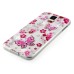 Diamond Embedded Thin Cartoon Butterfly and Flower TPU Protective Case for Samsung Galaxy S5