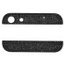 Diamond Metal at the Top and Bottom Glass Cover Replacement for iPhone 5 - Black Rhinestone / Black