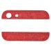 Diamond Metal at the Top and Bottom Glass Cover Replacement for iPhone 5 - Red Rhinestone / Red