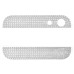 Diamond Metal at the Top and Bottom Glass Cover Replacement for iPhone 5 - White Rhinestone / White