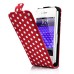 Dots Pattern Magnet Flip Leather Hard Case For iPhone 4S - Red