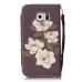 Drawing Pattern Magnetic Flip Wallet Leather Case for Samsung Galaxy S6 Edge - Elegant White Flower