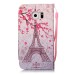 Drawing Pattern Magnetic Flip Wallet Leather Case for Samsung Galaxy S6 Edge - Pink Eiffel Tower