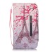 Drawing Pattern Magnetic Flip Wallet Leather Case for Samsung Galaxy S6 Edge - Pink Eiffel Tower