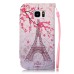 Drawing Pattern Magnetic Flip Wallet Leather Case for Samsung Galaxy S7 Edge G935 - Pink Eiffel Tower