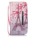 Drawing Pattern Magnetic Flip Wallet Leather Case for Samsung Galaxy S7 Edge G935 - Pink Eiffel Tower