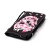 Drawing Pattern Magnetic Flip Wallet Leather Case for Samsung Galaxy S7 Edge G935 - Pink Flower Skeleton