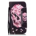 Drawing Pattern Magnetic Flip Wallet Leather Case for Samsung Galaxy S7 Edge G935 - Pink Flower Skeleton