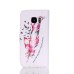 Drawing Printed Colorful Feather PU Leather Flip Wallet Case for Samsung Galaxy S7 Edge G935