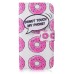 Drawing Printed Pink Doughnut PU Leather Flip Wallet Case for Samsung Galaxy S6 SM-G9200