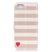 Drawing Printed Stripe Heart PU Leather Flip Wallet Stand Case With Card Slots for iPhone 7