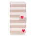 Drawing Printed Stripe Heart PU Leather Flip Wallet Stand Case With Card Slots for iPhone 7