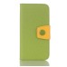 Dual-Color Lychee Grain Design Leather Wallet Flip Case for iPhone 7 - Green / Yellow