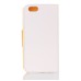 Dual-Color Lychee Grain Design Leather Wallet Flip Case for iPhone 7 - White / Yellow