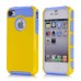 Dual-Tone Fashion Sleek Shiny PC Panel And Textured Hive Design TPU Hybrid Rugged Heavy-Duty Hard Case Cover For iPhone 4S iPhone 4