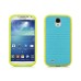 Dual Color Football Grain Soft Jelly Silicone Case For Samsung Galaxy S4 i9500 - Blue / Yellow