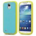 Dual Color Football Grain Soft Jelly Silicone Case For Samsung Galaxy S4 i9500 - Blue / Yellow