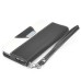 Dual Color Magnetic Wallet Flip Leather Case with Card Slot and Strap for Samsung Galaxy S4 - Black