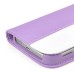 Dual Color Magnetic Wallet Flip Leather Case with Card Slot and Strap for Samsung Galaxy S4 - Purple