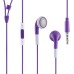 Earphone With Microphone And Volume Control Button For iPhone Samsung - Purple