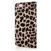 Electroplated Diamond Leopard Wallet Leather Case with Strap for iPhone 6 Plus - Brown