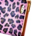 Electroplated Diamond Leopard Wallet Leather Case with Strap for iPhone 6 Plus - Pink