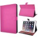 Elegant 360 Degree Swivel Rotation Folio Leather Flip Stand Case Cover With Sleep Wake Function For iPad Air 2 (iPad 6)- Magenta