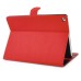 Elegant 360 Degree Swivel Rotation Folio Leather Flip Stand Case Cover With Sleep Wake Function For iPad Air 2 (iPad 6)- Red