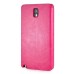 Elegant Fine Horse Skin Grain Magnetic Flip Leather Case With Card Slot For Samsung Galaxy Note 3 - Magenta