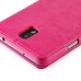 Elegant Fine Horse Skin Grain Magnetic Flip Leather Case With Card Slot For Samsung Galaxy Note 3 - Magenta