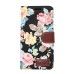 Elegant Flower Linen Design Magnetic Stand Flip Leather Case for Samsung Galaxy Note 7 - Black