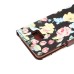 Elegant Flower Linen Design Magnetic Stand Flip Leather Case for Samsung Galaxy Note 7 - Black