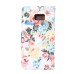 Elegant Flower Linen Design Magnetic Stand Flip Leather Case for Samsung Galaxy Note 7 - White