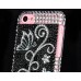 Elegant Flowers Bling Rhinestone Plastic Hard Case Shell For iPhone 5C