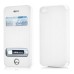 Elegant Folio Flip Leather and PC Stand Case Cover with Caller ID View Window & Bling Home Button for iPhone 4 iPhone 4S - White