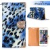 Elegant Fox Skin Bling Diamond Electroplated Metal Magnetic Wallet Leather Case with a Strap for iPhone 6 Plus - Blue