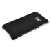 Elegant Lichi Leather Back Cover Chromed Plastic Case For Samsung Galaxy S6 Edge Plus - Black