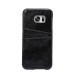 Elegant Oil Wax Leather Back Case with Card Slot for Samsung Galaxy S7 Edge G935 - Black