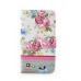 Elegant Rhinestone Magnetic Flip Leather Case with Card Slot Cover for iPhone 4/4S - Peony