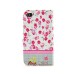 Elegant Rhinestone Magnetic Flip Leather Case with Card Slot Cover for iPhone 4/4S - Red Flowers