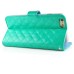 Elegant Slick Rhinestone Magnetic Snap PU Leather Folio Stand Case With Card Slots For iPhone 6 Plus - Green