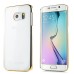 Elegant Transparent Clear Back Colored Frame Hard Case Phone Cover For Samsung Galaxy S6 Edge - Gold