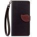 Elegant litchi Grain Leaf Design Leather Folio Case for Samsung Galaxy S7 Edge - Black