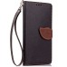 Elegant litchi Grain Leaf Design Leather Folio Case for Samsung Galaxy S7 Edge - Black